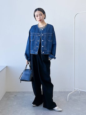 「クリップデニム_studio CLIP」｜「アイテム（デニムジャケット）」を使った、meiさん（レディース・154cm）の冬コーディネート