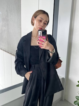 「アイテム（スラックス）」を使った、meiさん（レディース・154cm・30代）の夏コーディネート