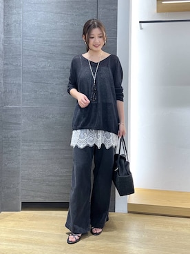 「The Bagmati（ザバグマティ）のアイテム」を使った、つぼみさん（レディース・155cm）の春コーディネート