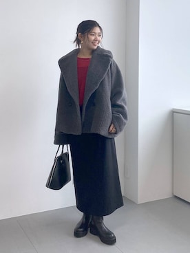 「アイテム（ピーコート）」を使った、つぼみさん（レディース・155cm・20代）の秋コーディネート