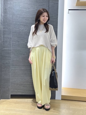 「アイテム（バングル/リストバンド、その他）」を使った、つぼみさん（レディース・155cm）の春コーディネート