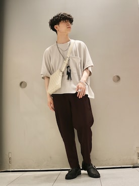 「Lui's（ルイス）のアイテム（シューズ）」を使った、ヤマモトさん（メンズ・170cm）の夏コーディネート