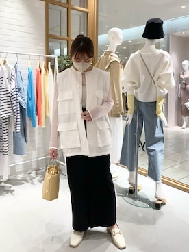 「158cm」｜「アイテム（ローファー）」を使った、kさん（レディース・158cm）の春コーディネート