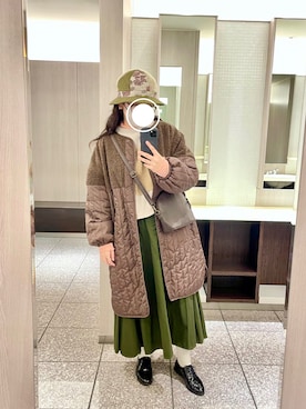 「ehka sopo（エヘカソポ）のアイテム（その他アウター）」を使った、イトさん（レディース・158cm）の冬コーディネート