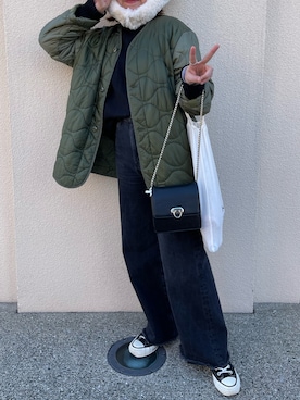「moussy」｜「アイテム（ブルゾン）」を使った、mさん（レディース・155cm）の秋コーディネート