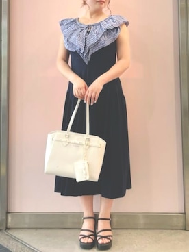「SAMANTHAVEGA（サマンサベガ）のアイテム（財布/小物）」を使った、SAMANTHAVEGAStaffさん（レディース・157cm）の夏コーディネート