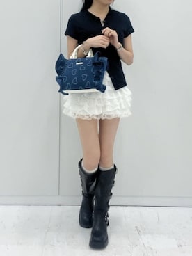 「アイテム（ハンドバッグ）」を使った、SAMANTHAVEGAStaffさん（レディース・147cm）の夏コーディネート