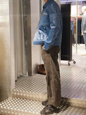 「DIESEL（ディーゼル）のアイテム（ライダースジャケット）」を使った、Tさん（メンズ・185cm）の冬コーディネート