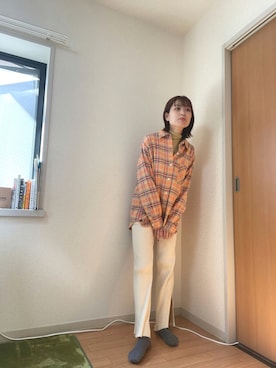 「リブニット」｜「アイテム（その他トップス）」を使った、mizoさん（レディース・159cm）の秋コーディネート