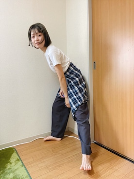 「ユニクロU」｜「アイテム（アクセサリー）」を使った、mizoさん（レディース・159cm）の秋コーディネート