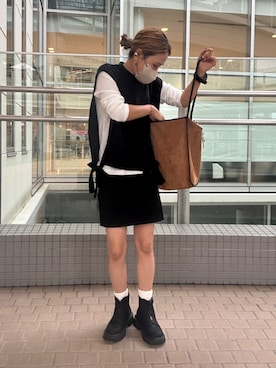 「アイテム（ブーツ）」を使った、𝚜𝚊𝚢𝚊さん（レディース・152cm）の秋コーディネート