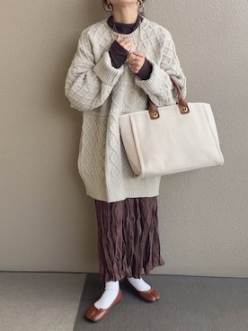 「秋のカフェオレコーデ」｜「アイテム（その他）」を使った、𝚜𝚊𝚢𝚊さん（レディース・152cm）の秋コーディネート