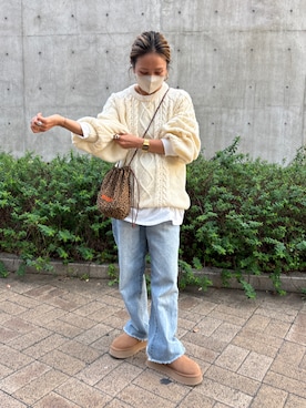 「アイテム（ブーツ）」を使った、𝚜𝚊𝚢𝚊さん（レディース・152cm）の秋コーディネート