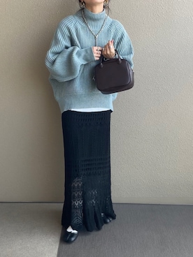 「ボリュームニット」｜「アイテム（その他）」を使った、𝚜𝚊𝚢𝚊さん（レディース・152cm）の秋コーディネート
