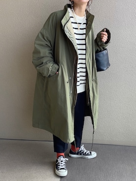 「tiptop（ティップトップ）のアイテム（ノーカラージャケット）」を使った、𝚜𝚊𝚢𝚊さん（レディース・152cm）の冬コーディネート