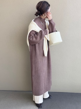 「reca（レカ）のアイテム（ストール/ショール）」を使った、𝚜𝚊𝚢𝚊さん（レディース・152cm）の冬コーディネート