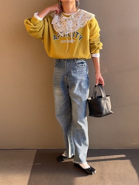 「yellow」｜𝚜𝚊𝚢𝚊さん（レディース・152cm）の冬コーディネート