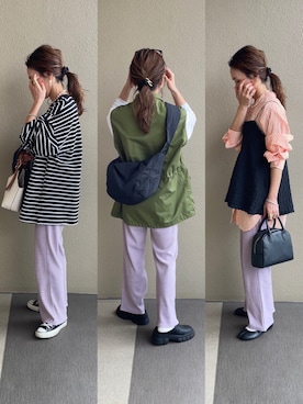 「Auntie Rosa Holiday（アンティローザホリデー）のアイテム」を使った、𝚜𝚊𝚢𝚊さん（レディース・152cm）の春コーディネート