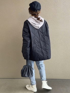 「GRL（グレイル）のテーパードデニムパンツ（デニムパンツ）」を使った、𝚜𝚊𝚢𝚊さん（レディース・152cm）の秋コーディネート