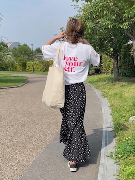 「バックロゴ」｜「アイテム（バッグ）」を使った、𝚜𝚊𝚢𝚊さん（レディース・152cm）の夏コーディネート
