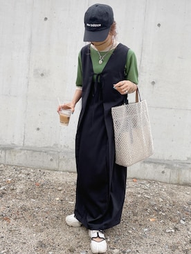「メッシュバッグ」｜「アイテム（その他）」を使った、𝚜𝚊𝚢𝚊さん（レディース・152cm）の春コーディネート