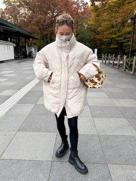 「アイテム（ダウンジャケット/コート）」を使った、𝚜𝚊𝚢𝚊さん（レディース・152cm）の秋コーディネート