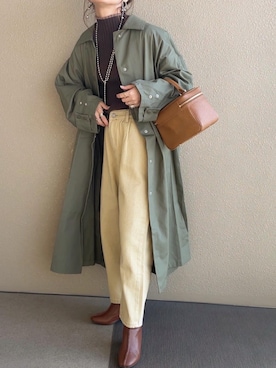 「select MOCA（セレクトモカ）のアイテム（ステンカラーコート）」を使った、𝚜𝚊𝚢𝚊さん（レディース・152cm）の冬コーディネート