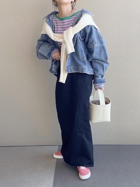 「DHOLIC STYLE（ディーホリックスタイル）のアイテム（ジャケット/アウター）」を使った、𝚜𝚊𝚢𝚊さん（レディース・152cm）の春コーディネート