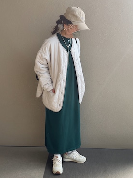 「tiptop（ティップトップ）のアイテム（ノーカラージャケット）」を使った、𝚜𝚊𝚢𝚊さん（レディース・152cm）の秋コーディネート