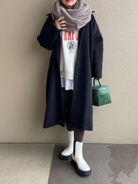 「Sheson（シーズン）のアイテム（スウェット）」を使った、𝚜𝚊𝚢𝚊さん（レディース・152cm）の冬コーディネート