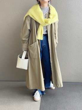 「select MOCA（セレクトモカ）のアイテム（ステンカラーコート）」を使った、𝚜𝚊𝚢𝚊さん（レディース・152cm）の冬コーディネート
