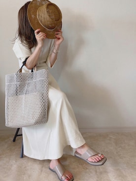 「メッシュバッグ」｜「アイテム（その他）」を使った、𝚜𝚊𝚢𝚊さん（レディース・152cm）の夏コーディネート