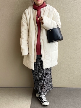 「NEUNA（ヌナ）のアイテム（ダウンジャケット/コート）」を使った、𝚜𝚊𝚢𝚊さん（レディース・152cm）の秋コーディネート