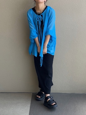 「blue」｜「アイテム（ワンピース/ドレス）」を使った、𝚜𝚊𝚢𝚊さん（レディース・152cm）の夏コーディネート
