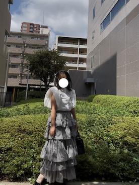 「Ameri（アメリ）のアイテム（シャツ/ブラウス）」を使った、のんたんさん（レディース・160cm）の夏コーディネート