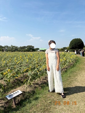 「アイテム（サロペット/オーバーオール）」を使った、のんたんさん（レディース・160cm）の夏コーディネート