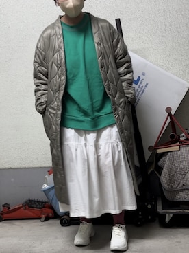 「niko and...（ニコアンド）のアイテム（ノーカラーコート）」を使った、のんたんさん（レディース・160cm）の秋コーディネート