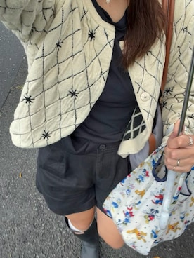 「DISCOAT（ディスコート）のアイテム（Tシャツ/カットソー）」を使った、krh810さん（レディース・154cm）の秋コーディネート
