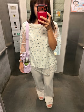 「LEPSIM（レプシィム）のアイテム（その他パンツ）」を使った、krh810さん（レディース・154cm）の夏コーディネート