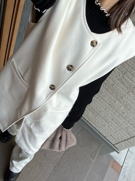 「アイテム（ベスト）」を使った、krh810さん（レディース・154cm・30代）の冬コーディネート