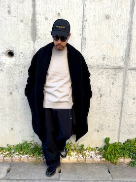 「アイテム（スラックス）」を使った、Rainyさん（メンズ・174cm）の冬コーディネート