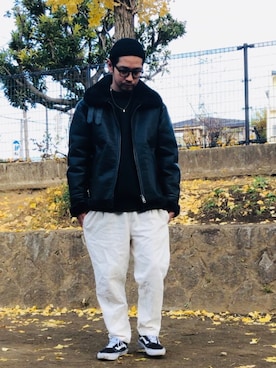「Starting Over（スターティングオーバー）のアイテム（パンツ）」を使った、Rainyさん（メンズ・174cm）の冬コーディネート
