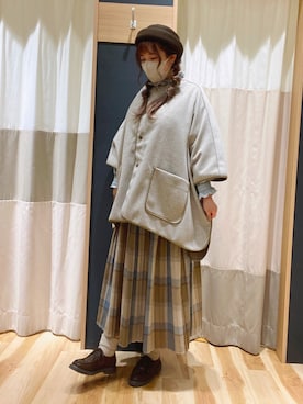 「パイピングコート」｜「アイテム（その他シューズ）」を使った、いけさん【160cm】さん（レディース・160cm）の秋コーディネート