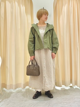 「サマンサ モスモス(Samansa Mos2)」｜「アイテム（マウンテンパーカー）」を使った、オ オ サ トさん（レディース・157cm）の春コーディネート