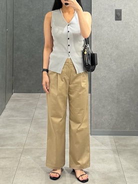 「sea room lynnのアイテム（パンツ、ベージュ系）」を使った、rubyさん（レディース・161cm）の秋コーディネート