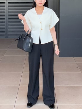 「ZARA（ザラ）のアイテム（カーディガン/ボレロ、ホワイト系）」を使った、rubyさん（レディース・161cm）の春コーディネート