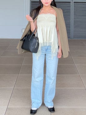 「ZARA（ザラ）のアイテム（キャミソール、ベージュ系）」を使った、rubyさん（レディース・161cm）の春コーディネート