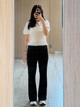 「UNIQLO（ユニクロ）のアイテム（シャツ/ブラウス、ホワイト系）」を使った、rubyさん（レディース・161cm）の夏コーディネート