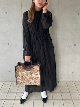 「RODE SKO」｜「アイテム（ワンピース）」を使った、Nさん（レディース・161cm）の秋コーディネート