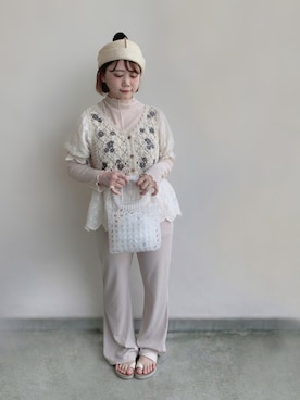 「ビーズバッグ」｜「アイテム（帽子）」を使った、🧸 315 🧸さん（レディース・143cm）の秋コーディネート